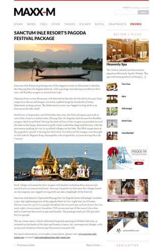 Sanctum Inle Resort Greets Phaung Daw Oo Pagoda Festival 2017