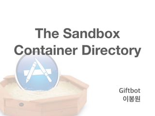The Sandbox
Container Directory
 