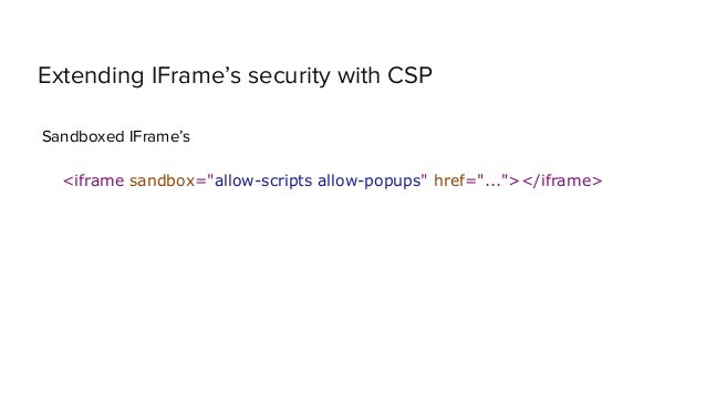 Sandboxed platform using IFrames 
