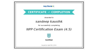 Sandeep kaushik npp certification exam (4.5) certificate