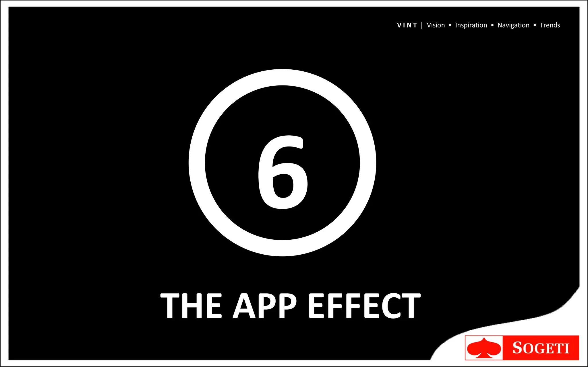6 THE APP EFFECT V I N T  |  Vision  •  Inspiration  •  Navigation  •  Trends 
