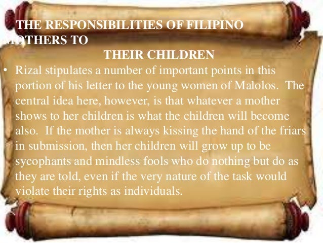 young women of malolos Note: rizal wrote this famous letter in tagalog, while he was residing in london, upon the request of m h del pilar the story behind this letter is this: on december 12, 1888, a group of twenty young women of malolos petitioned governor-general weyler for permission to open a “night school” so that they might study. young women of malolos Note: rizal wrote this famous letter in tagalog, while he was residing in london, upon the request of m h del pilar the story behind this letter is this: on december 12, 1888, a group of twenty young women of malolos petitioned governor-general weyler for permission to open a “night school” so that they might study.