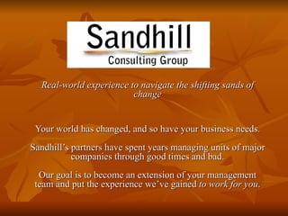 Sandhill Consulting Group Presentation2010 | PPT