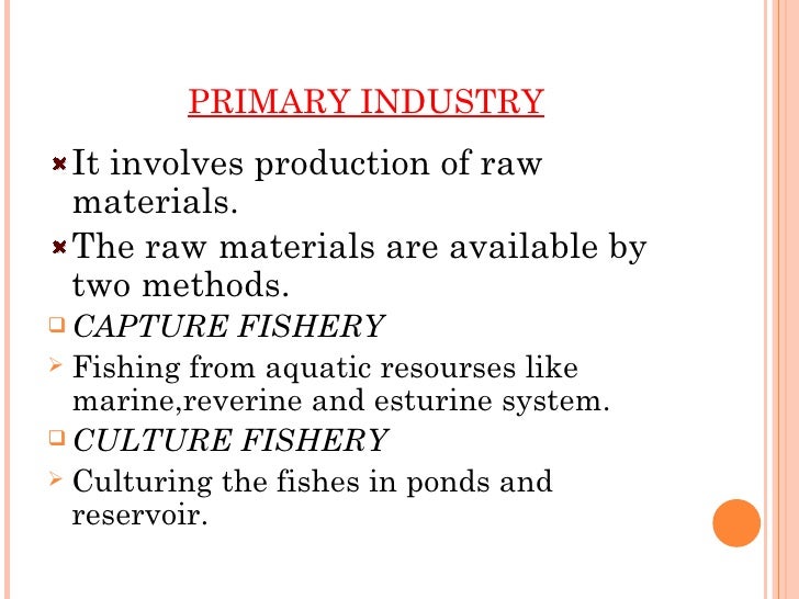CLASSIFICATION OF FISHING INDUSTRY
