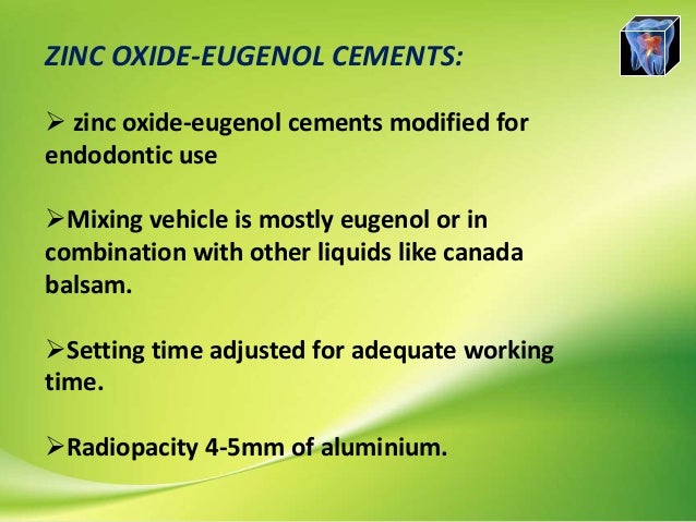 zinc eugenol of oxide composition SEALERS ROOT CANAL zinc eugenol of oxide composition SEALERS ROOT CANAL