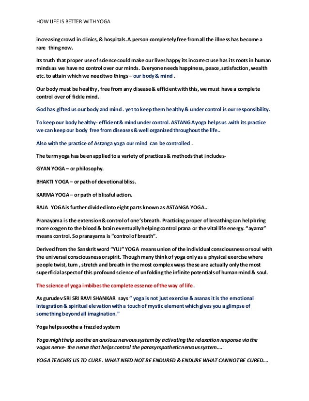 ≡Essays on Yoga. Free Examples of Research Paper Topics, Titles GradesFixer essays on yoga