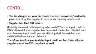 GST-INPUT TAX CREDIT | PPTX