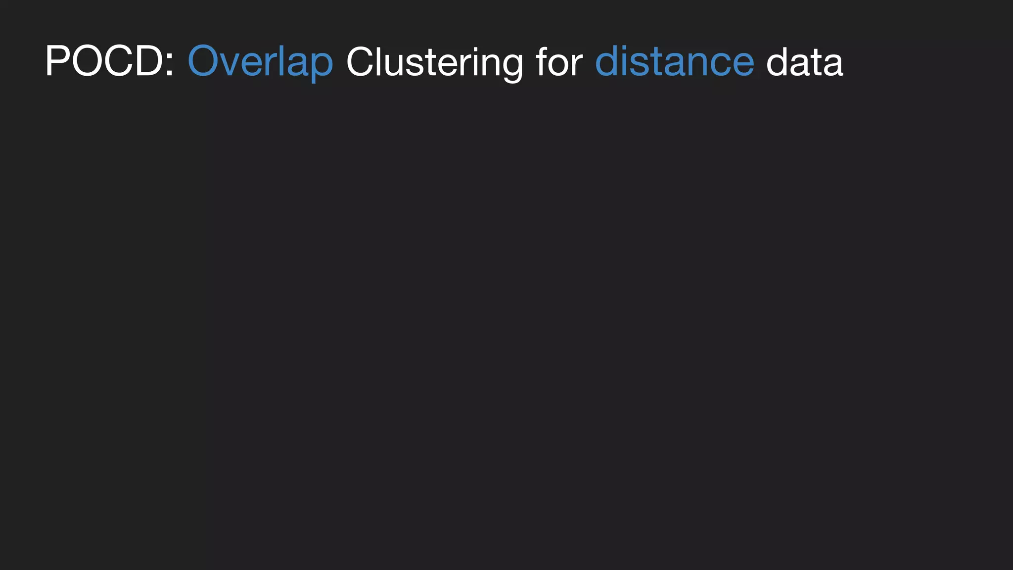 POCD: Overlap Clustering for distance data
 