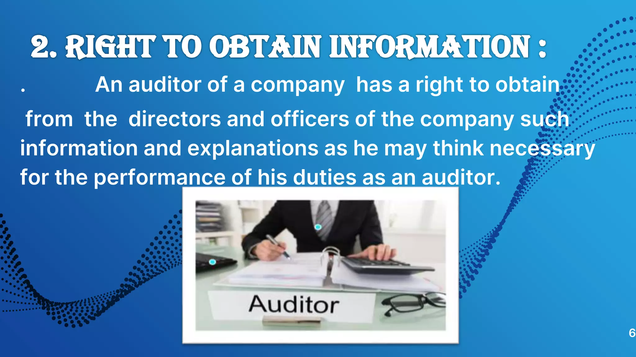 rights and duties of company auditor