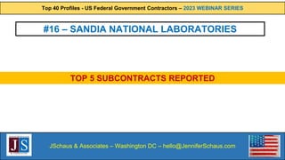 Top 40 Federal Contractors - PROFILE #16 - Sandia