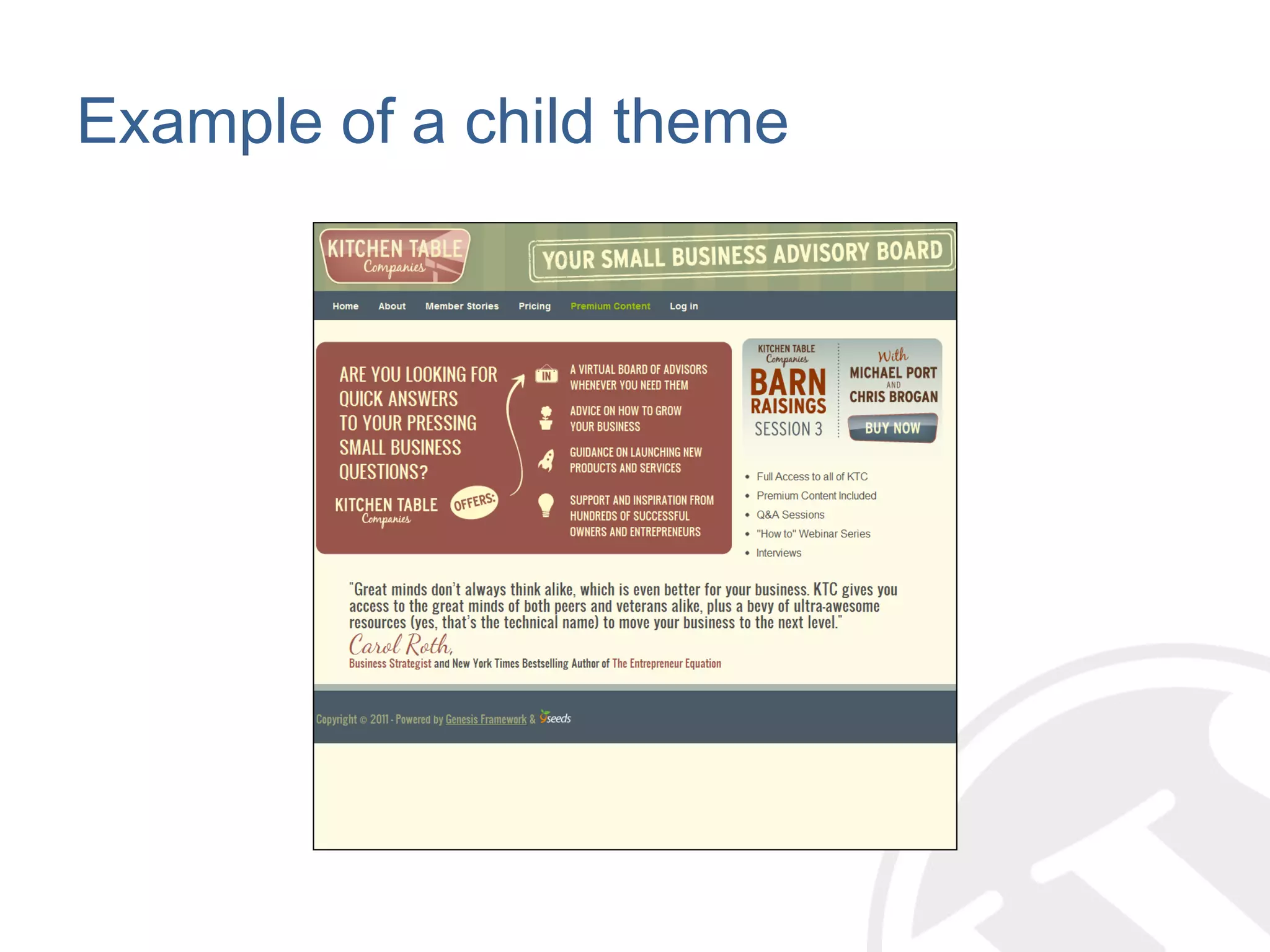 Example of a child theme 