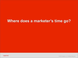 Where does a marketer’s time go? 
© 2014 Capstrat, LLC. All Rights Reserved. 
 