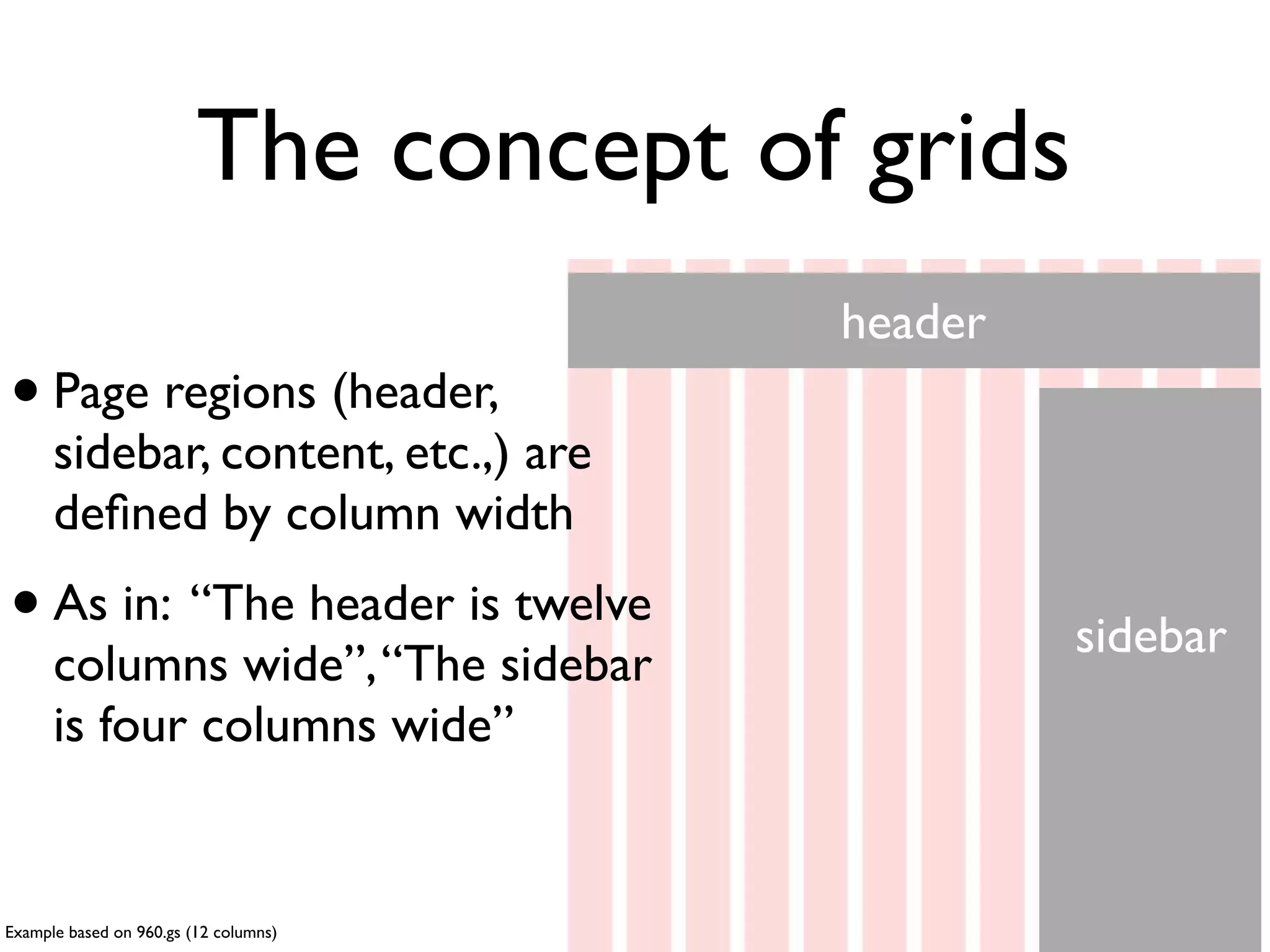How do grid systems work?




Example based on Foundation Zurb Framework (http://foundation.zurb.com). A 12 column grid system
 