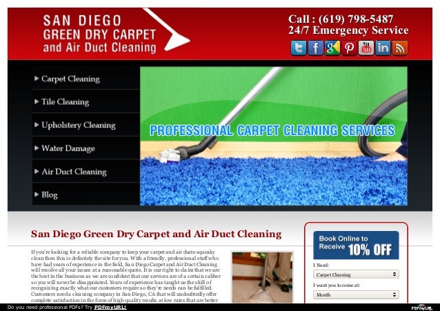 San diego green dry carpet and air duct cleaning