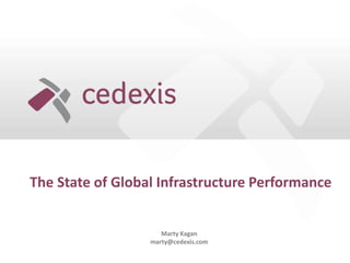 The State of Global Infrastructure Performance


                     Marty Kagan
                  marty@cedexis.com
 