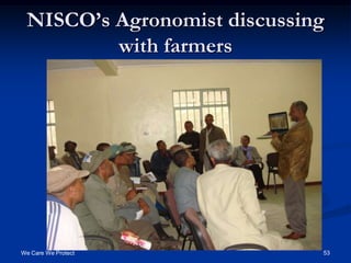 48The interlocking puzzle of input use in agriculture:Implication:The presence of large correlated risks prevent:banks from lending to agriculture.farmers from using inputs.Since the core source of correlated risk is weather, index insurance seems to provide a natural way to resolve this problem:Provision of insurance to lenders means that they can take on the risk of lending to agriculture.Provision of insurance to farmers means that they can afford to take on the risk of using and borrowing for inputs.Simultaneous provision of credit and insurance allows us to create      ‘state-contingent loans’:Receive inputs on credit, if the weather is bad you pay nothing back, if the weather is good you pay loan + premium + interest on both.