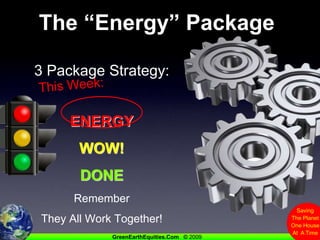 The “Energy” Package3 Package Strategy:ENERGYWOW!DONERememberThey All Work Together!This Week: