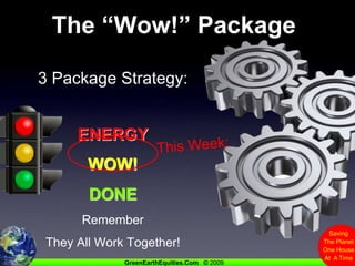 The “Wow!” Package3 Package Strategy:ENERGYWOW!DONERememberThey All Work Together!This Week: