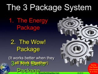 The 3 Package System1.  The Energy Package2.  The Wow! Package3.  The Done Package(It works better when they all work together)