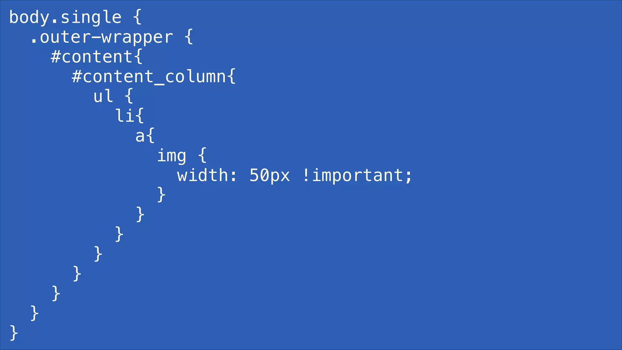 body.single {
.outer-wrapper {
#content{
#content_column{ 
ul {
li{
a{
img {
width: 50px !important;
}
}
}
}
}
}
}
}

 