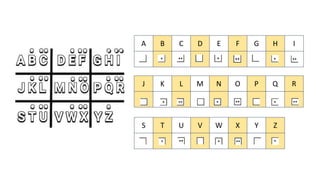 A B C D E F G H I
J K L M N O P Q R
S T U V W X Y Z
 