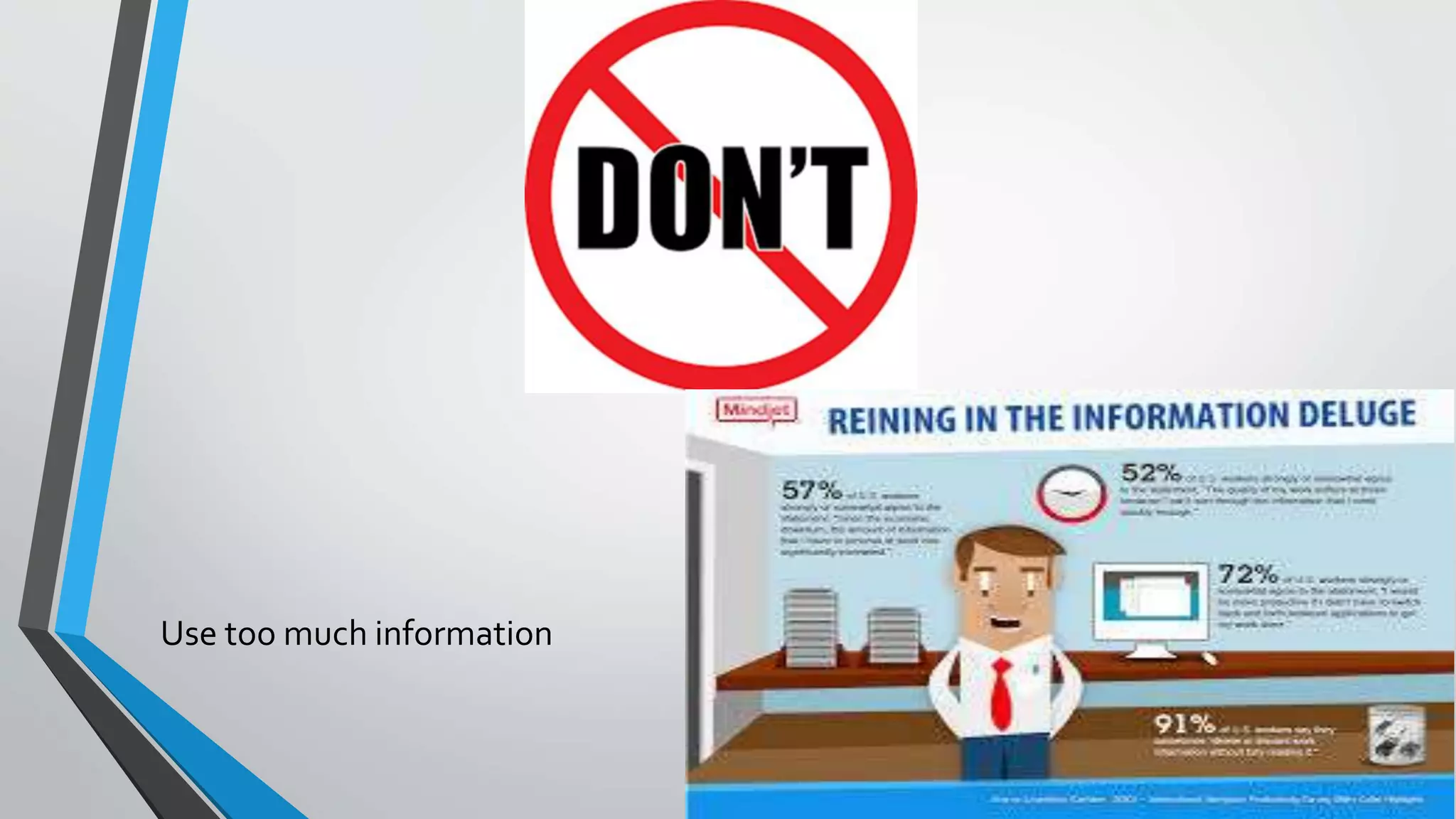 Use too much information
 