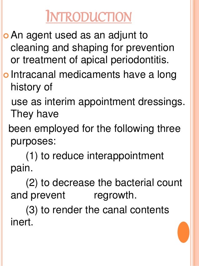 Root canal medicaments