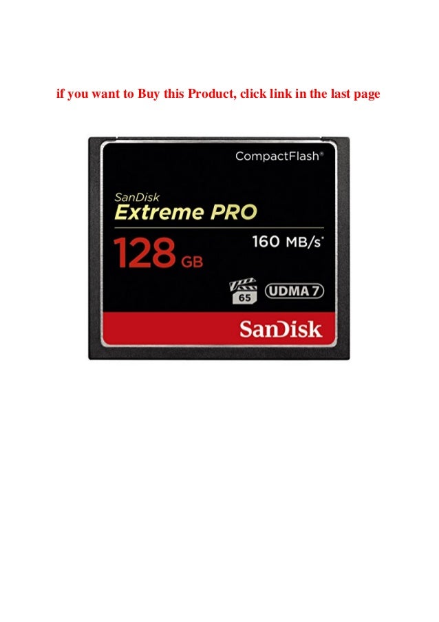 SanDisk Extreme Pro 128 GB 160 MBs CompactFlash Memory Card BlackGoldRed