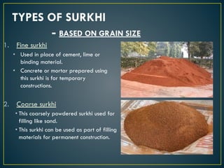 Surki Color introduction to sand lime and surkhi on construction | PDF
