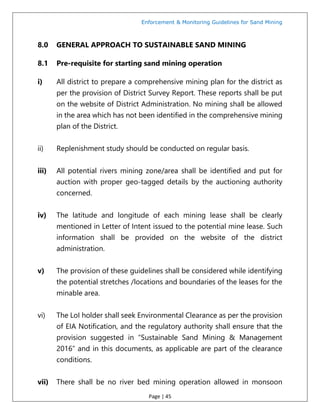 Mining Administration.pdf Sand mining management guidelines2020 | PDF