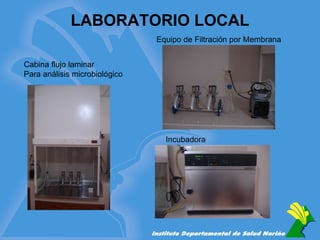LABORATORIO LOCAL Cabina flujo laminar Para análisis microbiológico Equipo de Filtración por Membrana Incubadora  