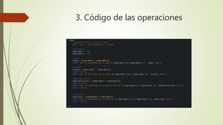 3. Código de las operaciones
 
