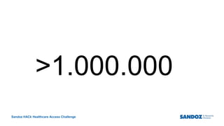 Sandoz HACk Healthcare Access Challenge
3
Business Use Only
>1.000.000
 