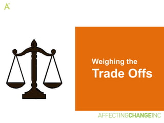 Weighing the
Trade Offs
 