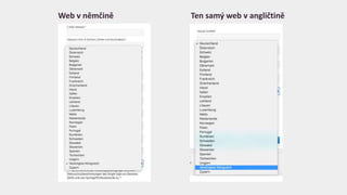 Ten samý web v angličtiněWeb v němčině
 