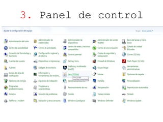 3. Panel de control 
 