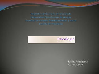 Psicología

Sandra Aristigueta
C.I: 20.109.686

 