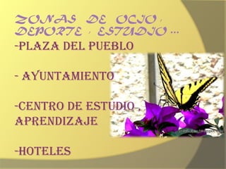 ZONAS   DE   OCIO , DEPORTE  ,  ESTUDIO …PLAZA DEL PUEBLO