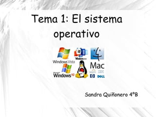 Tema 1: El sistema operativo   Sandra Quiñonero 4ºB 