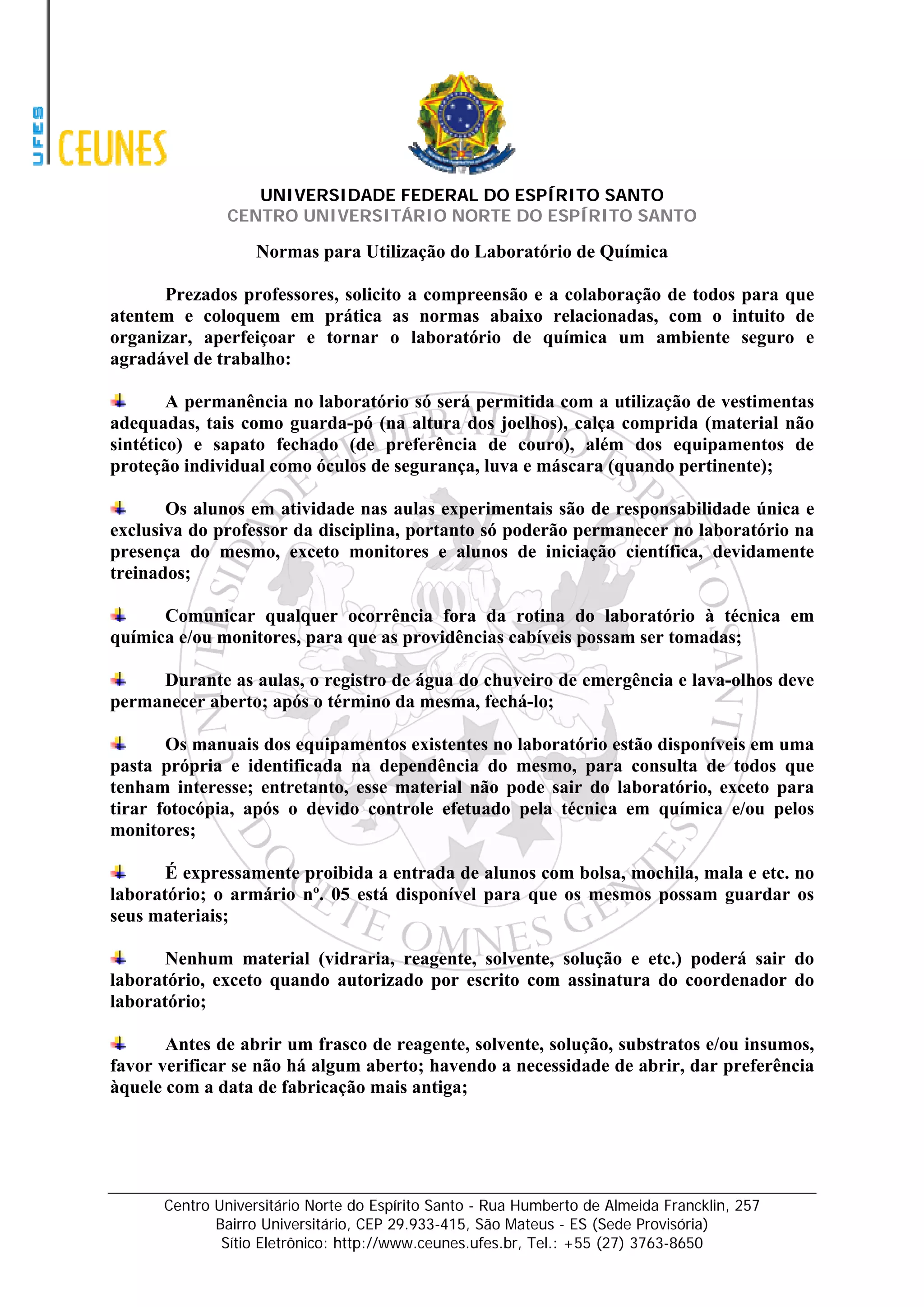 Sandrogreco Normas De UtilizaçãO Do LaboratóRio(2)