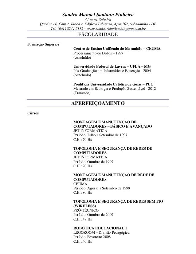 Sandro Manoel curriculum