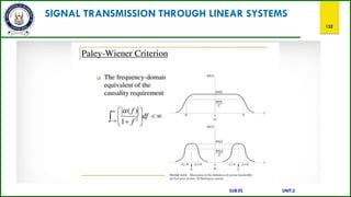 SIGNAL TRANSMISSION THROUGH LINEAR SYSTEMS
132
SUB:ES UNIT:2
 