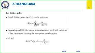 Z-TRANSFORM
167
SUB:ES UNIT:2
 