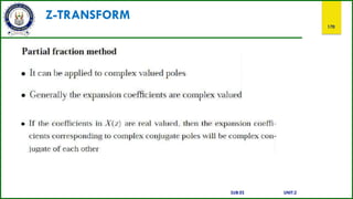 Z-TRANSFORM
170
SUB:ES UNIT:2
 