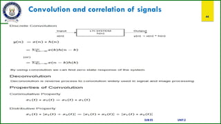 Convolution and correlation of signals
44
SUB:ES UNIT:2
 