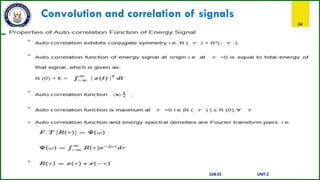 Convolution and correlation of signals
54
SUB:ES UNIT:2
 