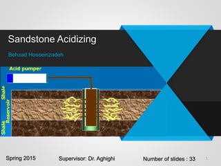 Sandstone Acidizing
Behzad Hosseinzadeh
1Spring 2015 Number of slides : 33Supervisor: Dr. Aghighi
 