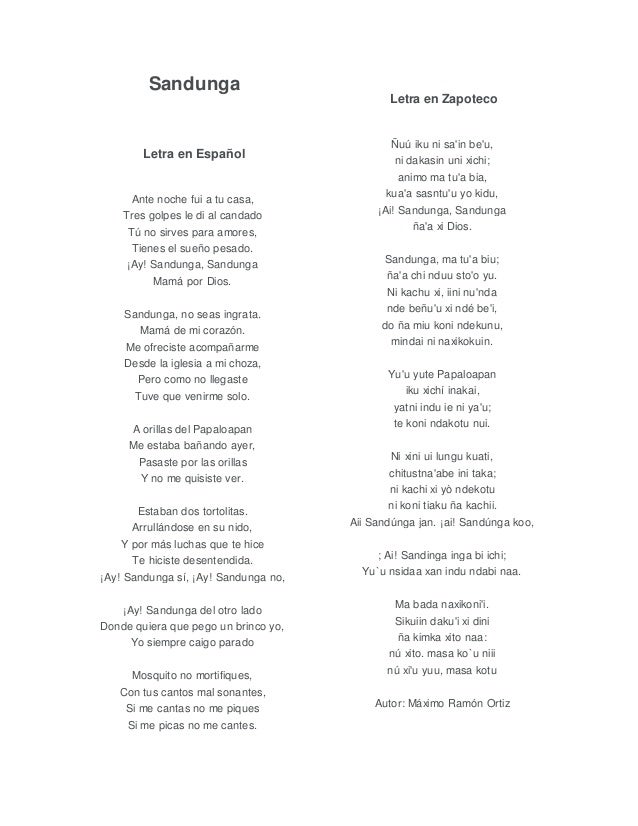 Letra De La Cancion Sandunga En Nahuatl prodesma Letra De La Cancion Sandunga En Nahuatl prodesma