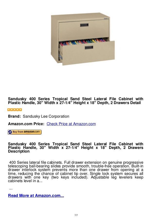 Sandusky 400 Series Tropical Sand Steel Lateral File Cabinet With Pla