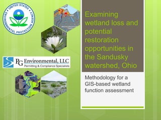 Examining
wetland loss and
potential
restoration
opportunities in
the Sandusky
watershed, Ohio
Methodology for a
GIS-based wetland
function assessment
 